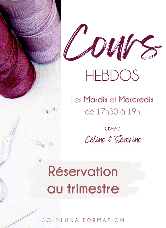 Cours hebdomadaire - Inscription trimestrielle